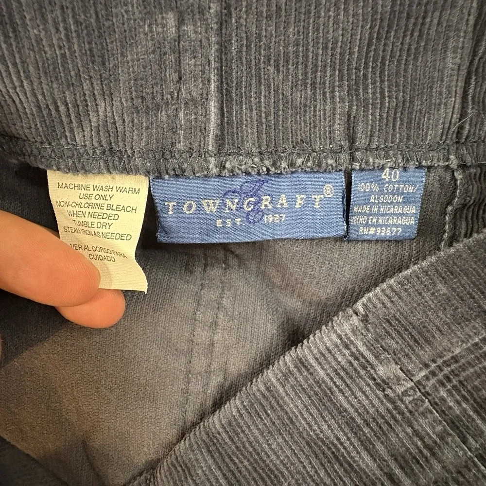 VTG Towncraft Men's 35x4.5 Navy Corduroy Elastic Waist Cotton Shorts